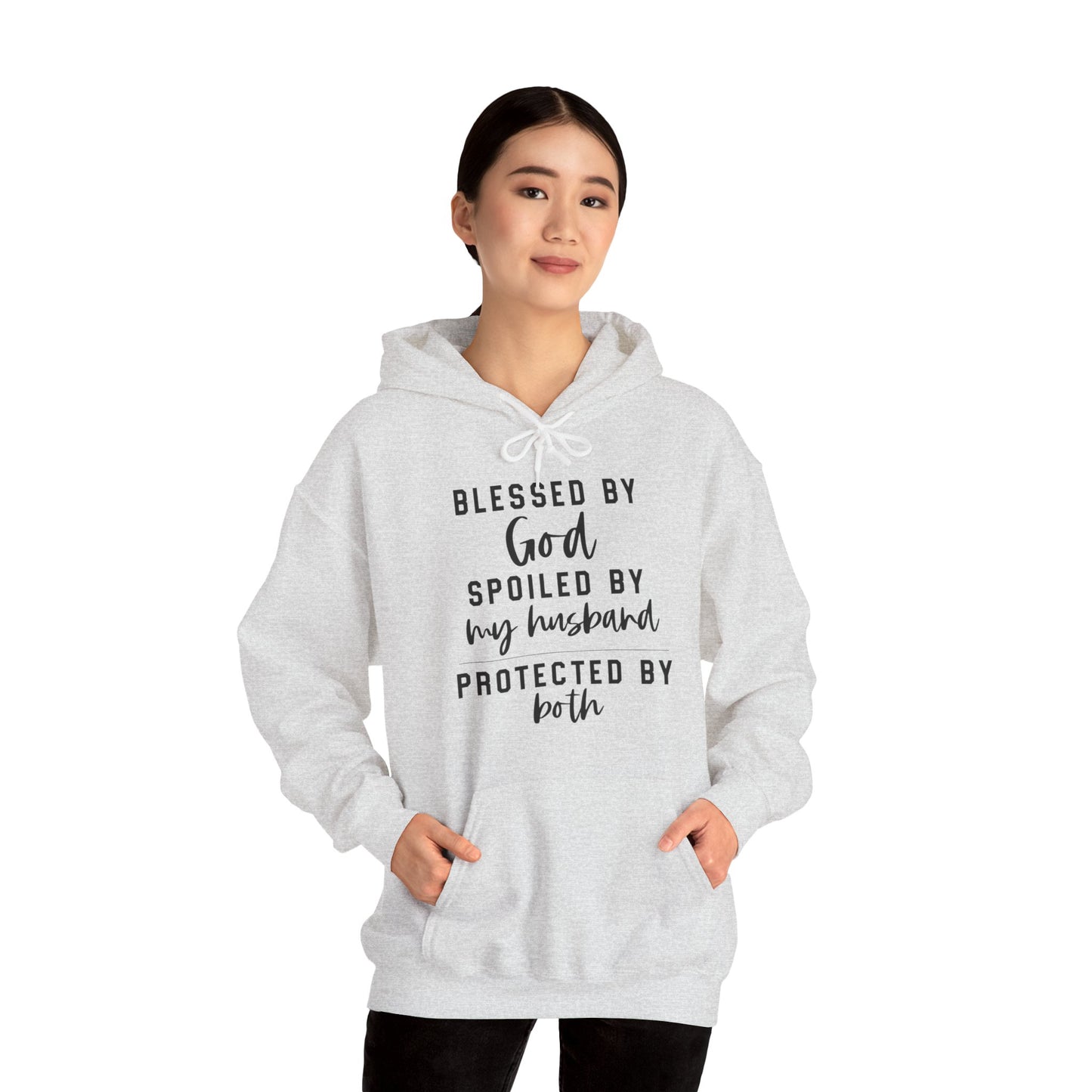 Protected by Both Unisex Heavy Blend™ Hooded Sweatshirt