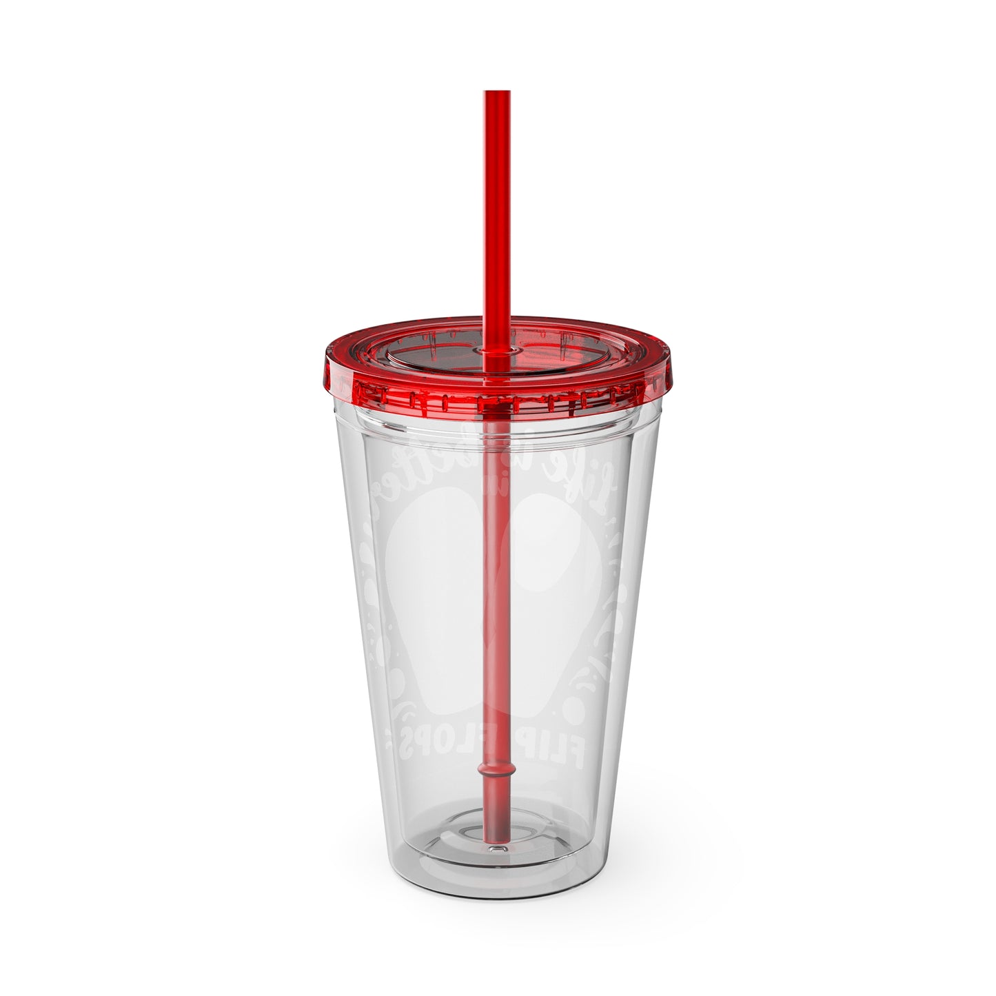 Life is Better in Flip Flops Sunsplash Tumbler with Straw, 16oz