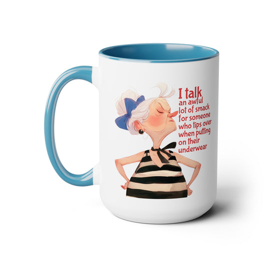 I talk smack Two-Tone Coffee Mugs, 15oz