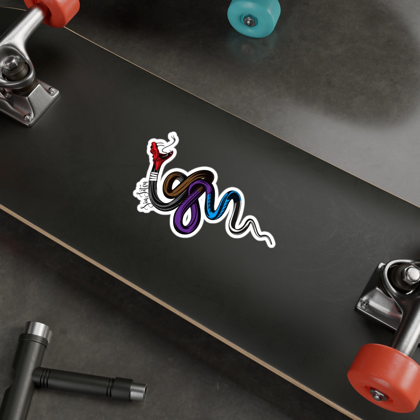 Belted Snake Kiss-Cut Vinyl Decals