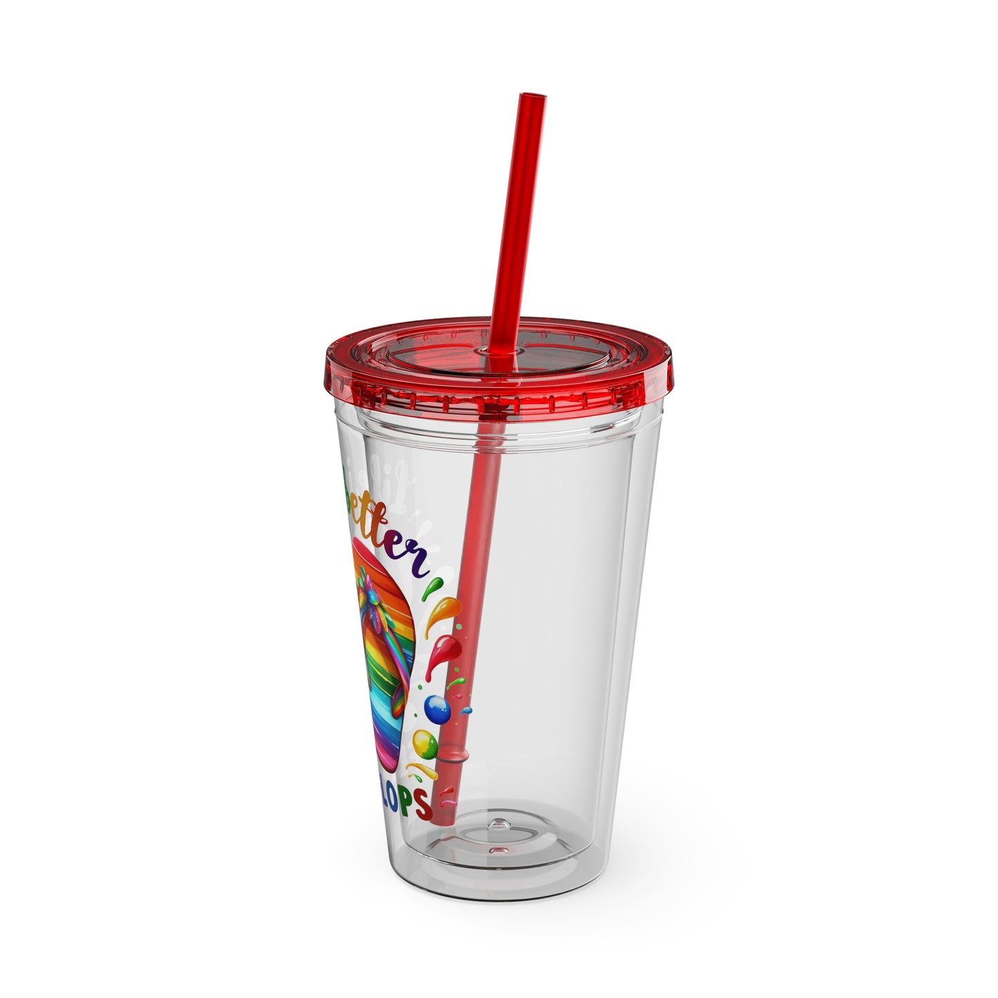 Life is Better in Flip Flops Sunsplash Tumbler with Straw, 16oz