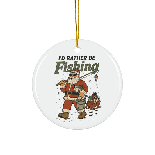 Fishing-Themed Ceramic Ornaments - Holiday Decor for Fishermen, Gift for Dad, Christmas Tree Ornaments, Fun Fishing Gifts, 2-Sided Prints
