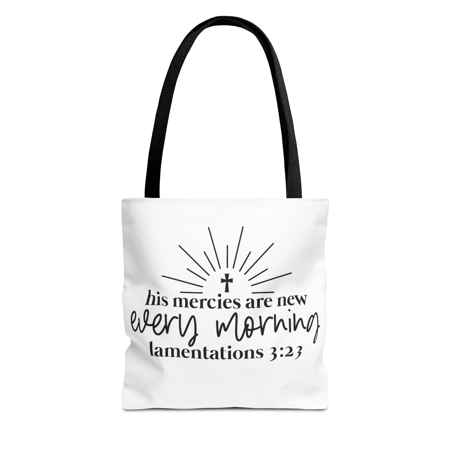His Mercies Tote Bag (AOP)