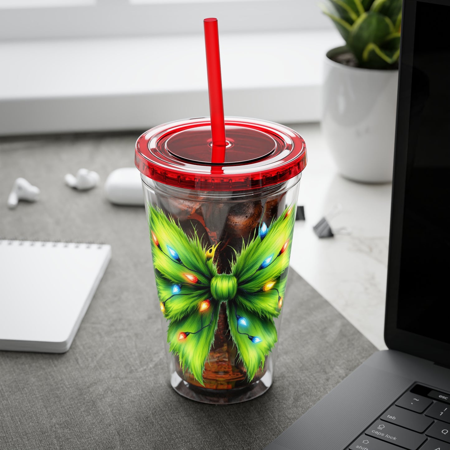 Grinch Bow Sunsplash Tumbler with Straw, 16oz