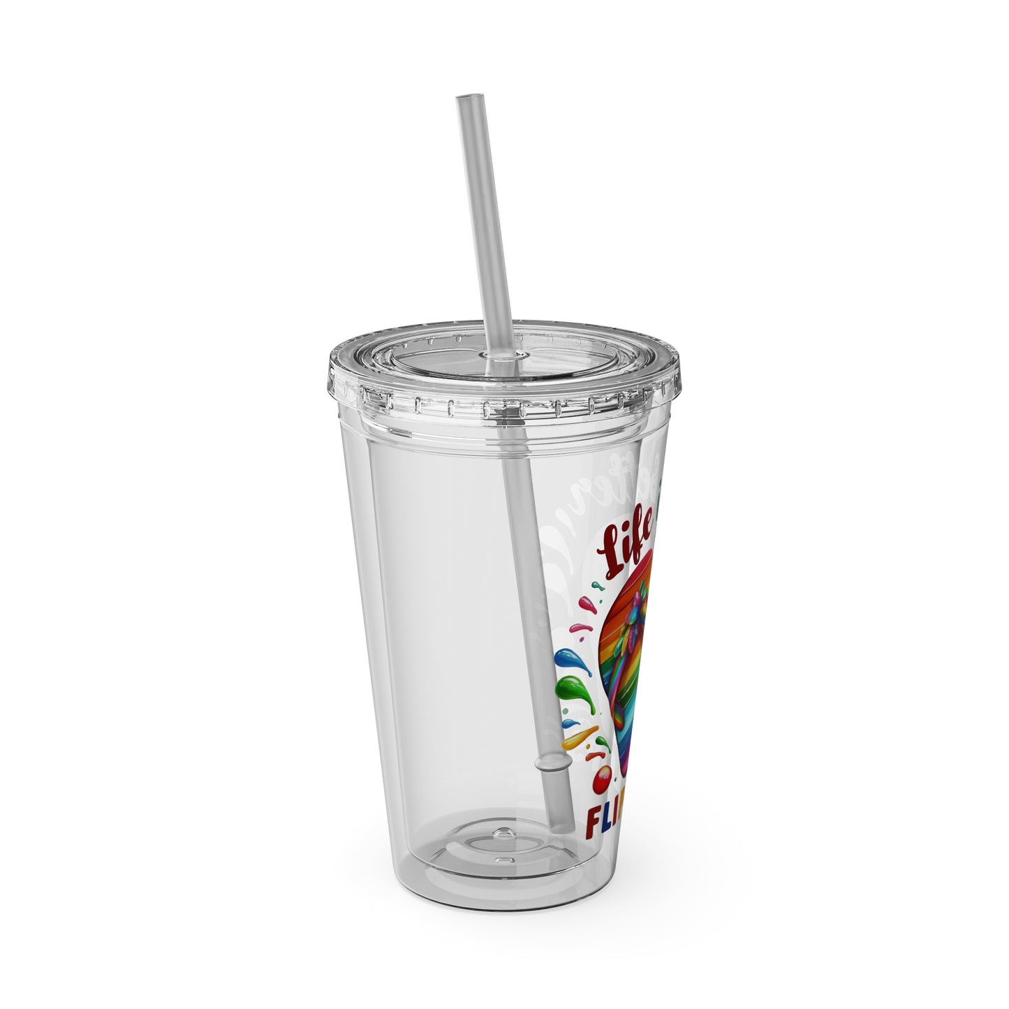 Life is Better in Flip Flops Sunsplash Tumbler with Straw, 16oz