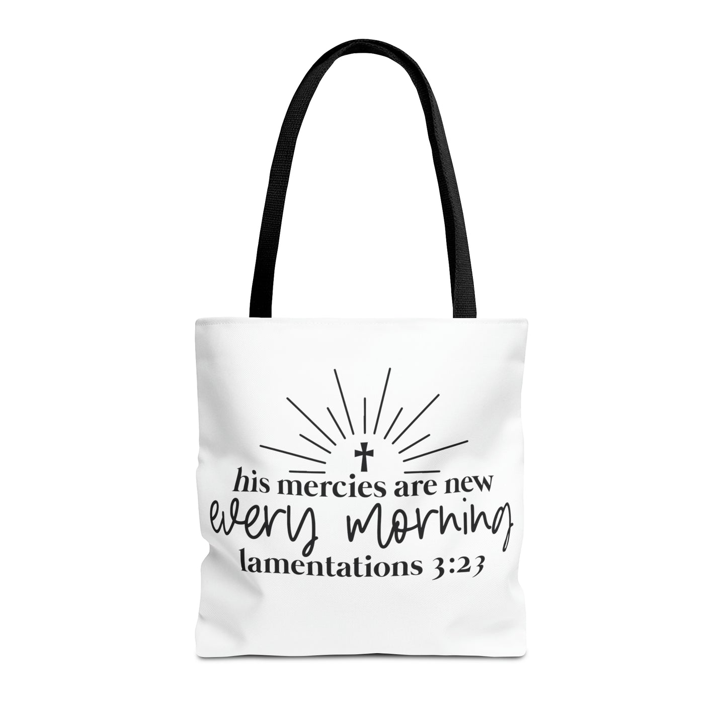 His Mercies Tote Bag (AOP)