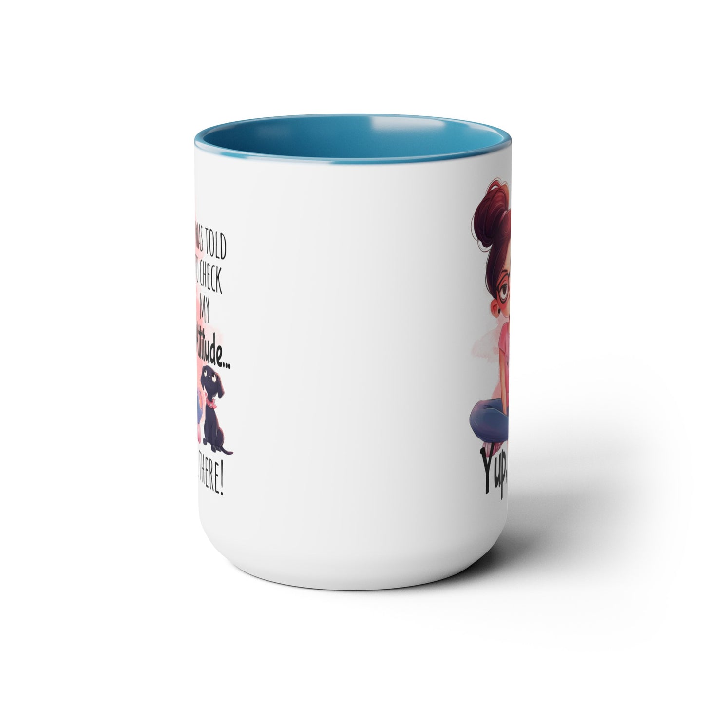 Attitude Two-Tone Coffee Mugs, 15oz