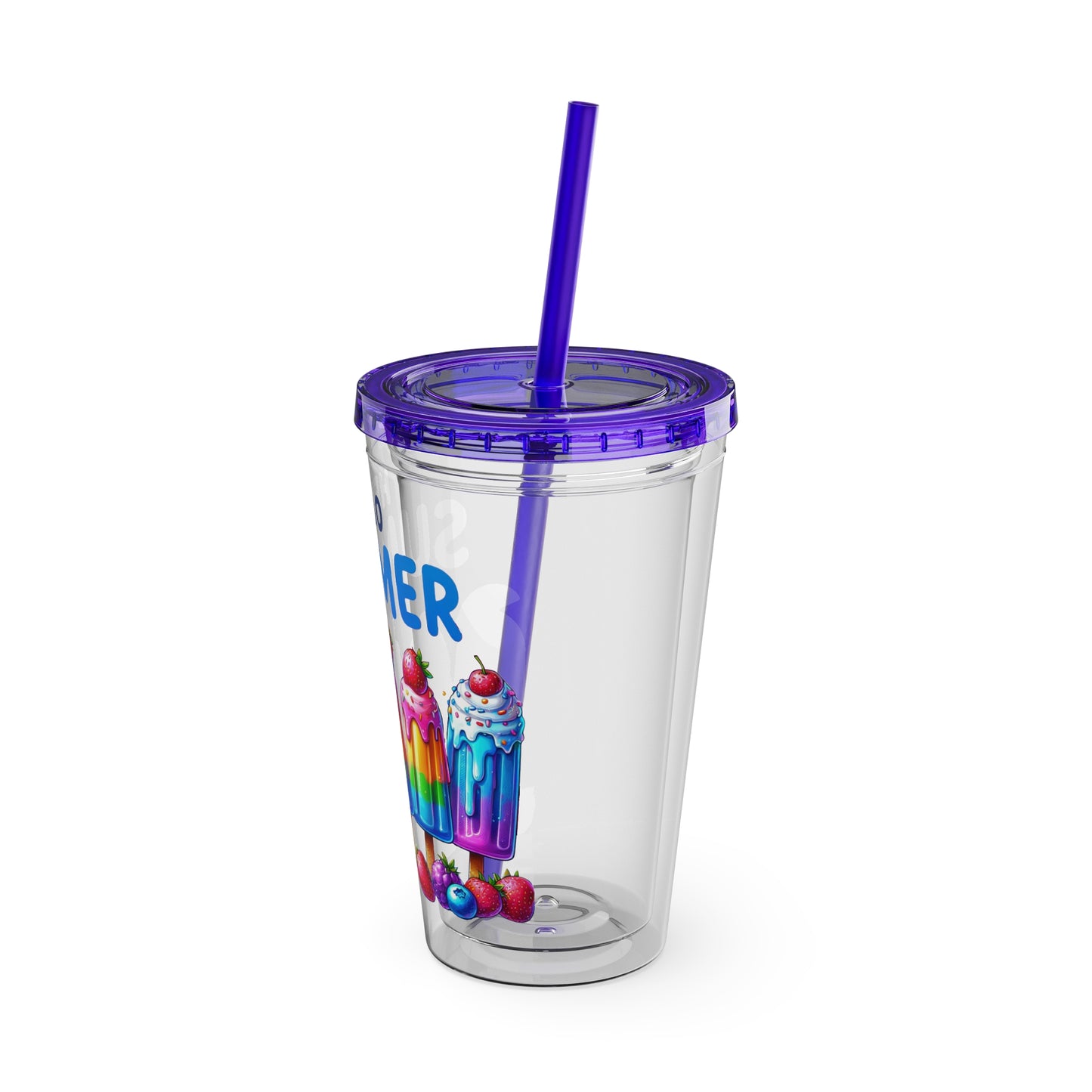 Hello Summer Sunsplash Tumbler with Straw, 16oz