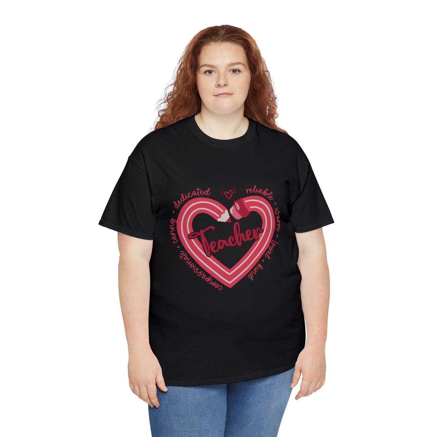 Teacher Heart Unisex Heavy Cotton Tee