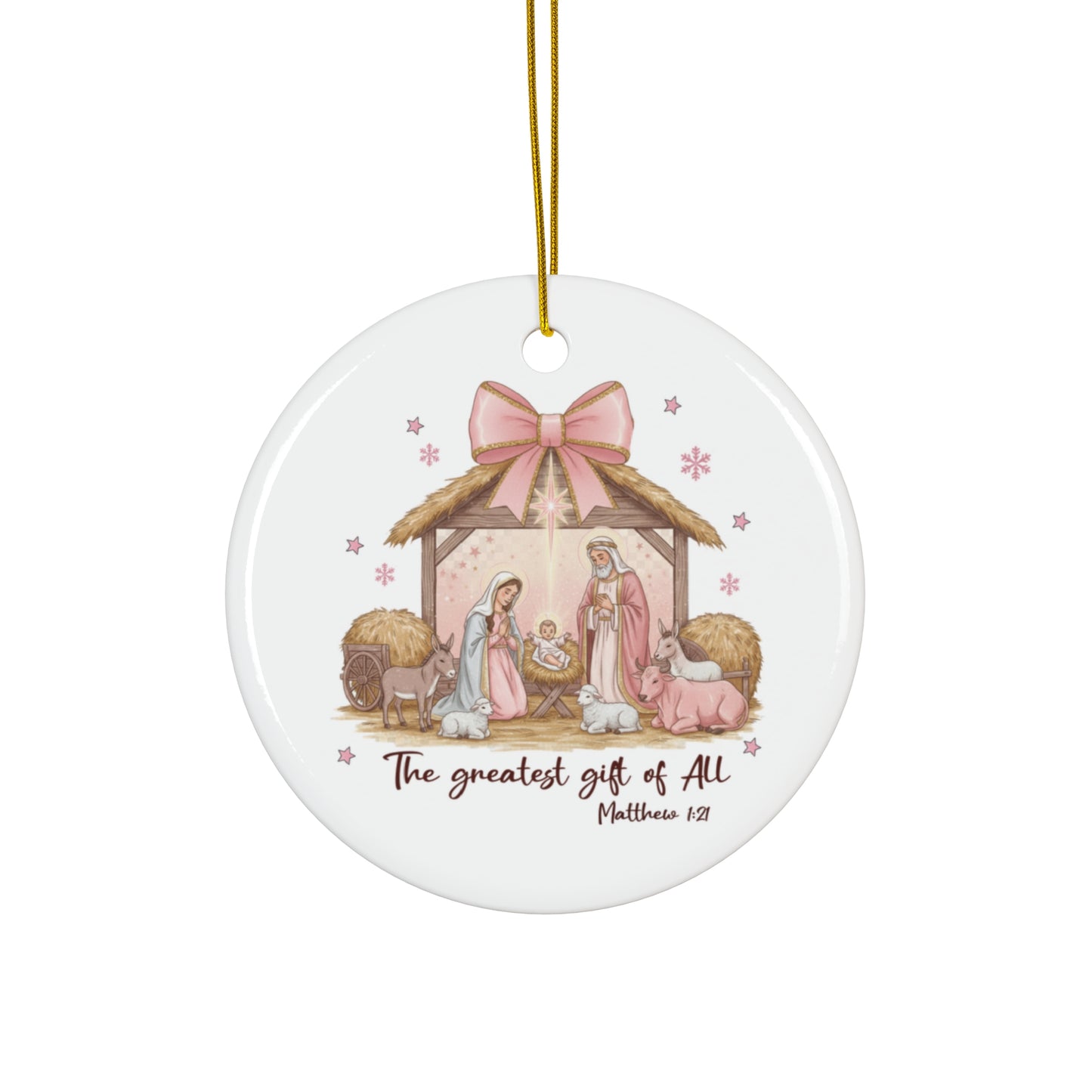 The Greatest Gift of All Ceramic Ornament, 4 Shapes