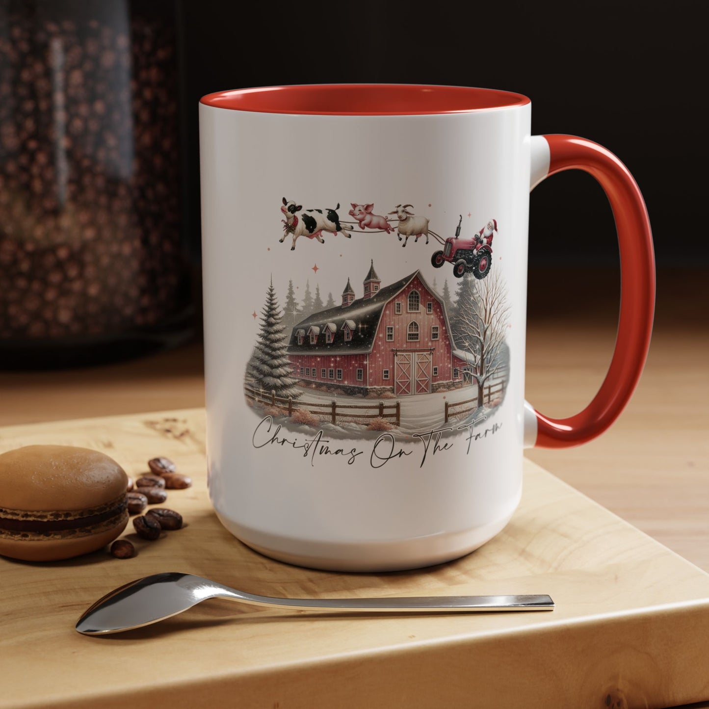 Christmas On The Farm Accent Coffee Mug (11, 15oz)