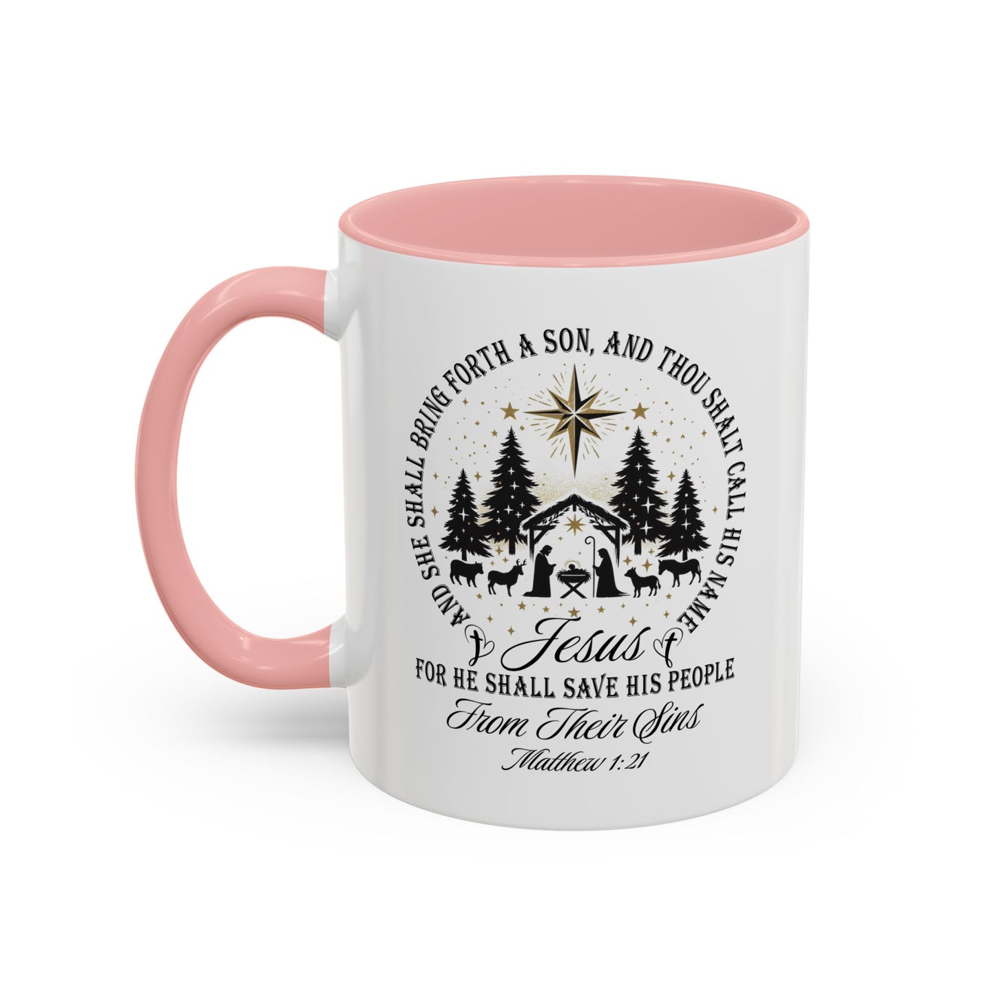 Matthew 1:21 Accent Coffee Mug (11, 15oz)