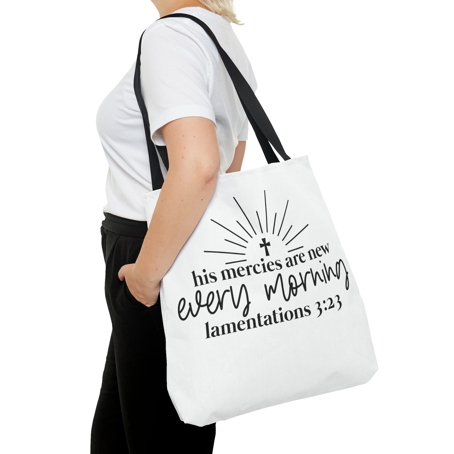 His Mercies Tote Bag (AOP)