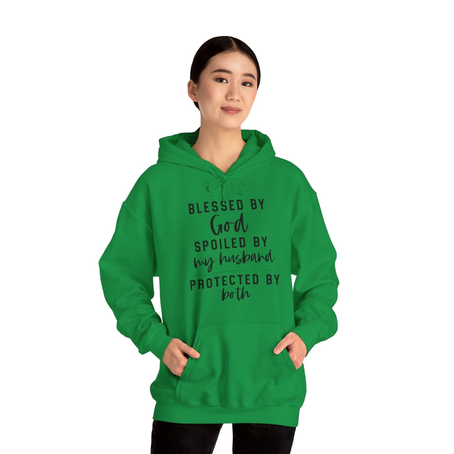Protected by Both Unisex Heavy Blend™ Hooded Sweatshirt