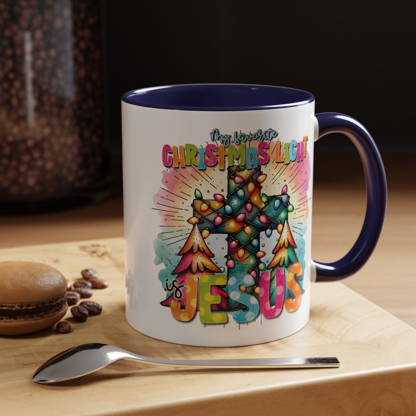My Favorite Christmas Light is Jesus Accent Coffee Mug (11, 15oz)