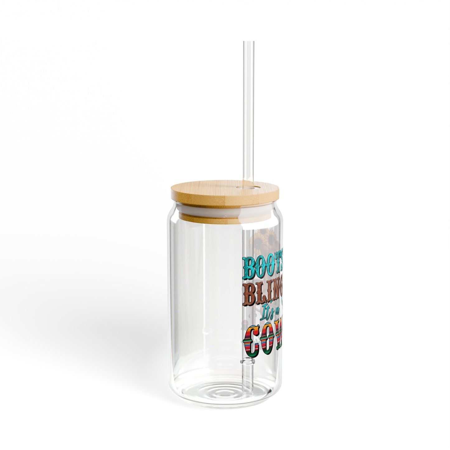 Boots and Bling a Cowgirl Thing Sipper Glass, 16oz