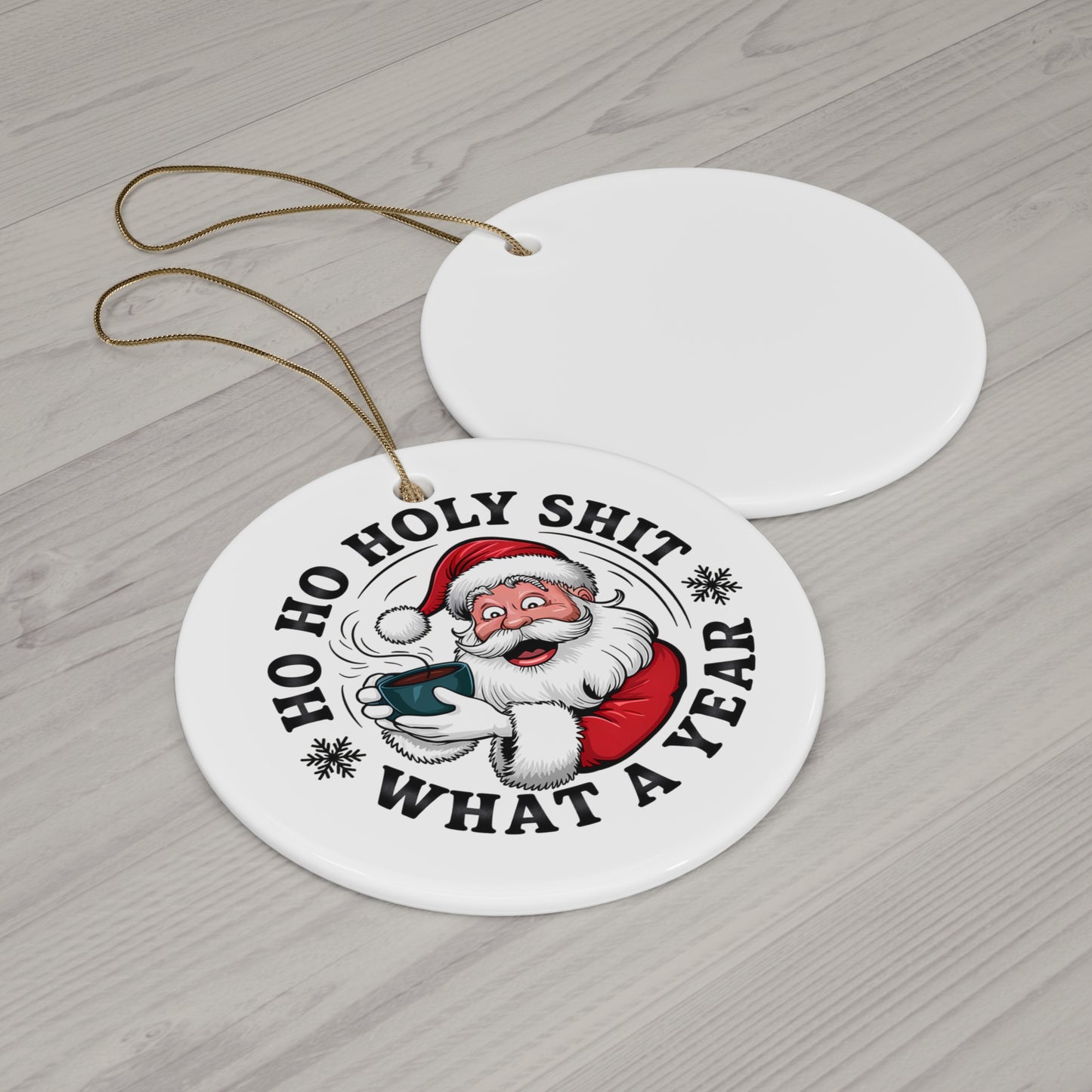 Funny Ceramic Christmas Ornament, Holiday Decor, Santa Gift, Unique Tree Decoration, Seasonal Souvenir, Humorous Xmas Decoration