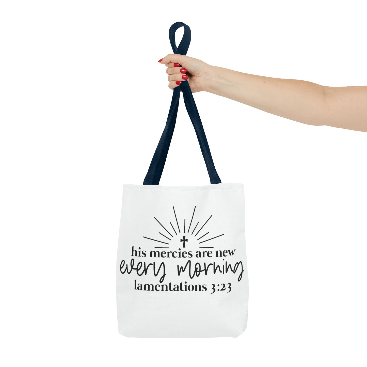 His Mercies Tote Bag (AOP)