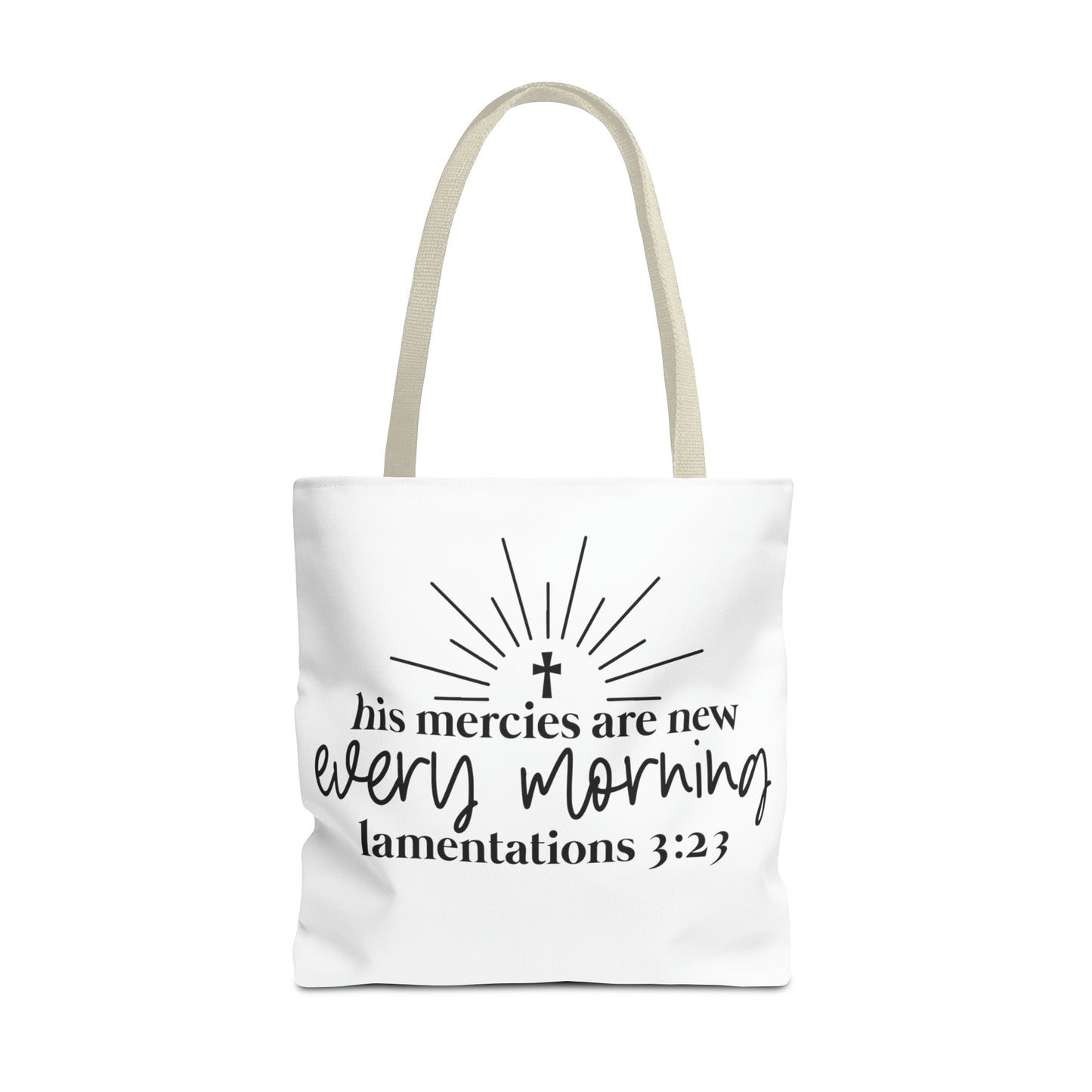 His Mercies Tote Bag (AOP)