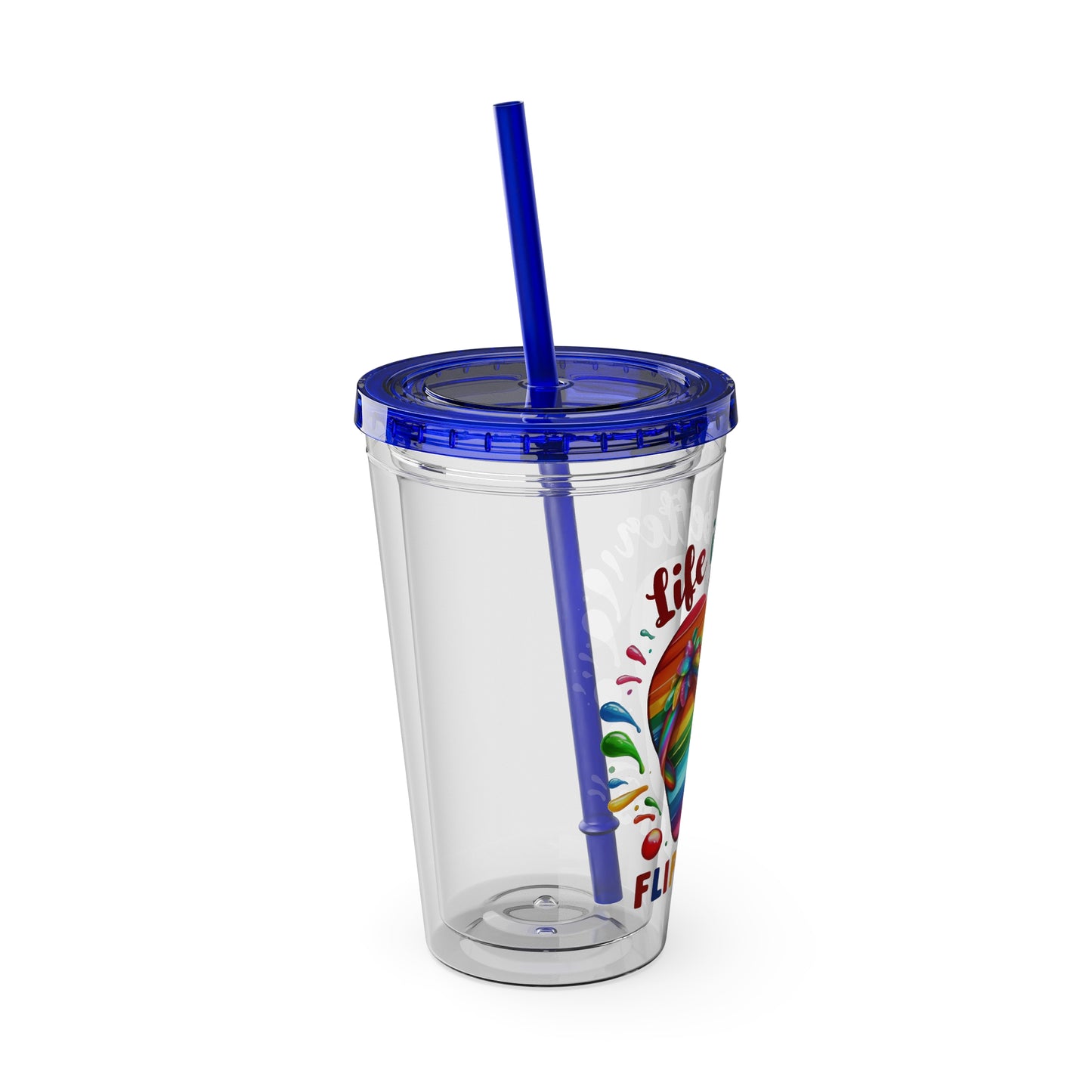 Life is Better in Flip Flops Sunsplash Tumbler with Straw, 16oz