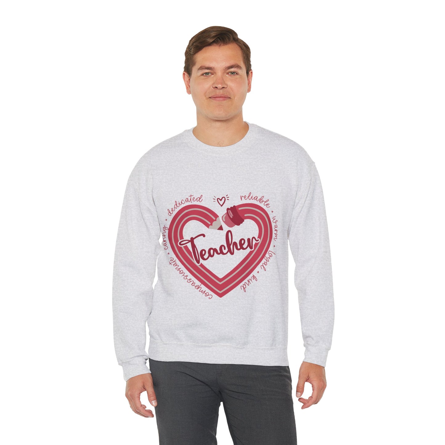 Teacher Heart Unisex Heavy Blend™ Crewneck Sweatshirt