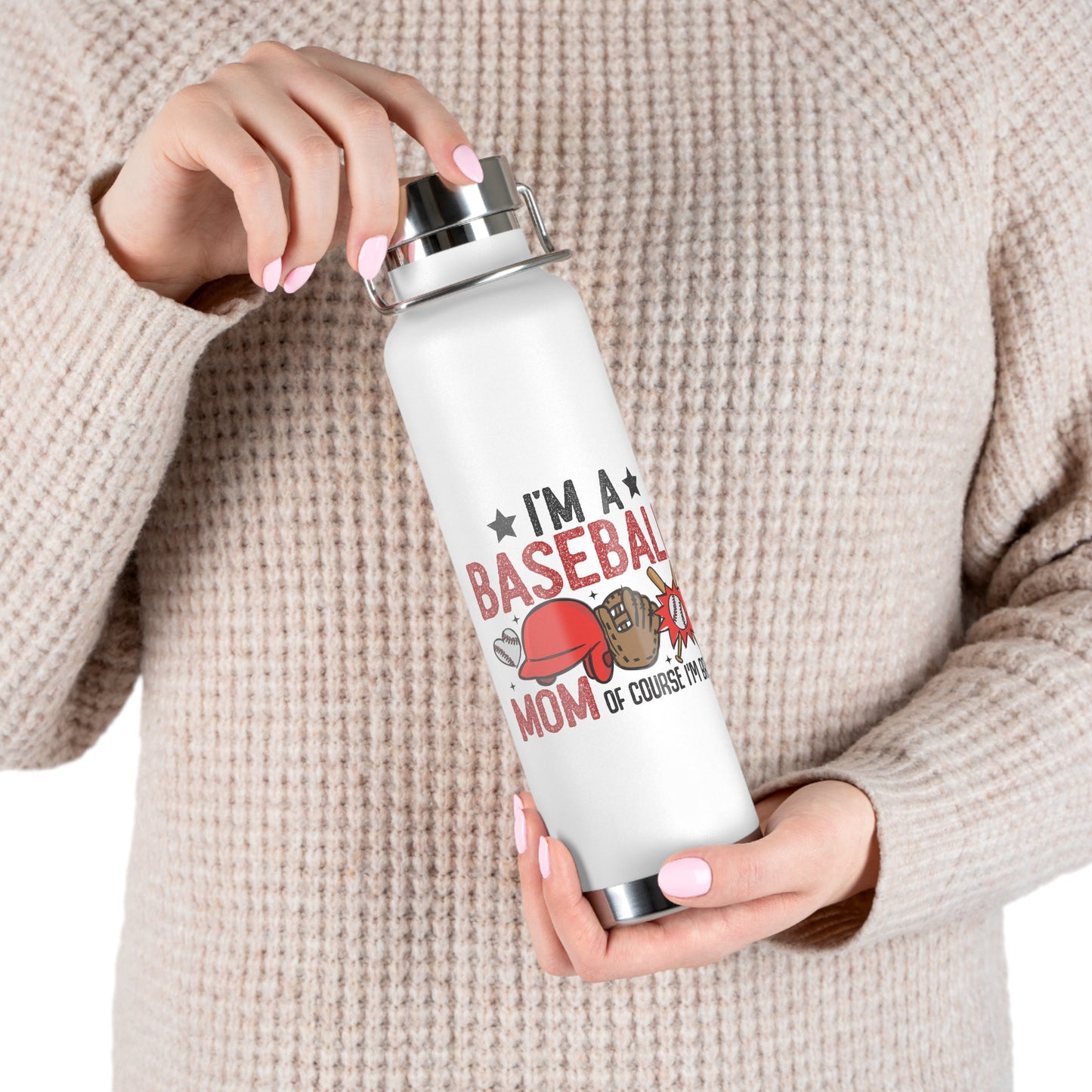 Broke Baseball Mom Copper Vacuum Insulated Bottle, 22oz