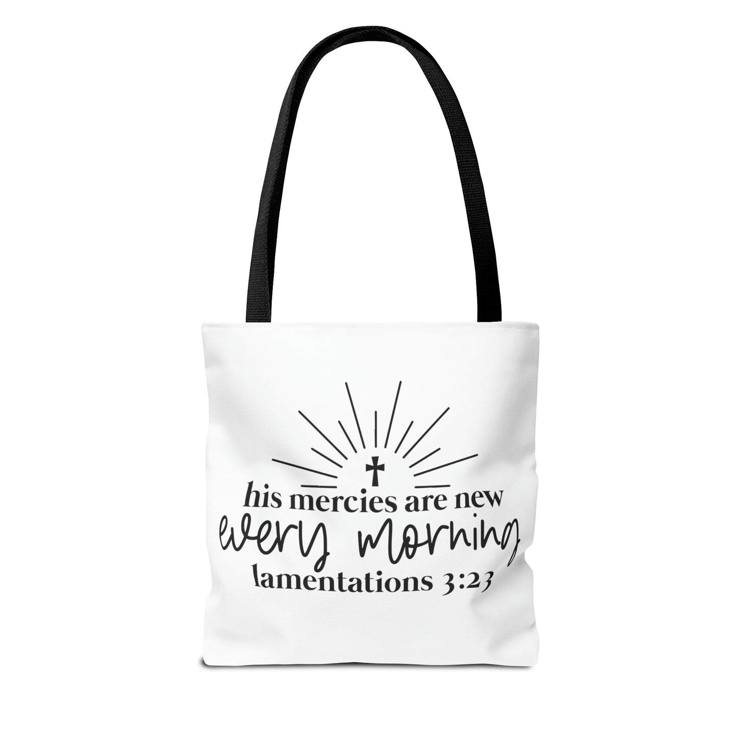 His Mercies Tote Bag (AOP)