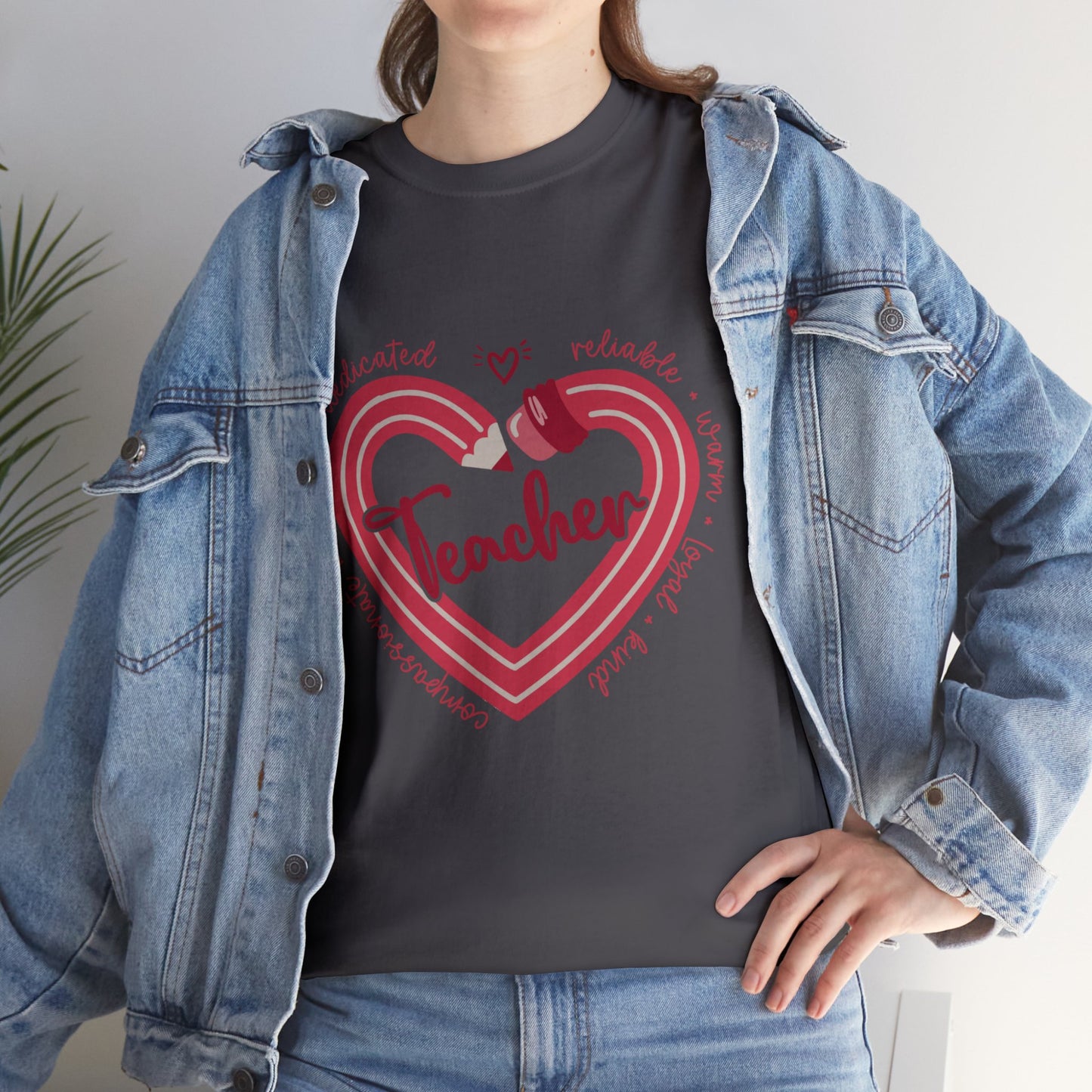 Teacher Heart Unisex Heavy Cotton Tee