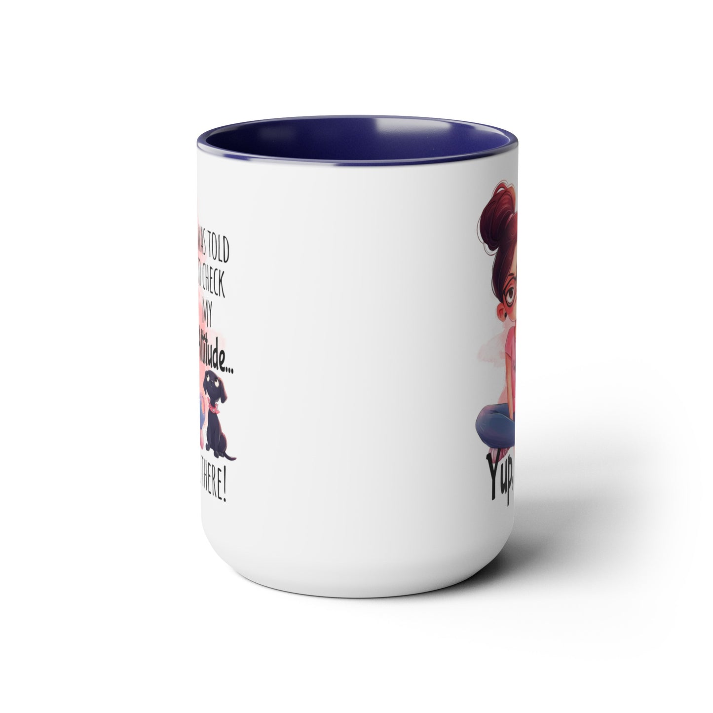 Attitude Two-Tone Coffee Mugs, 15oz