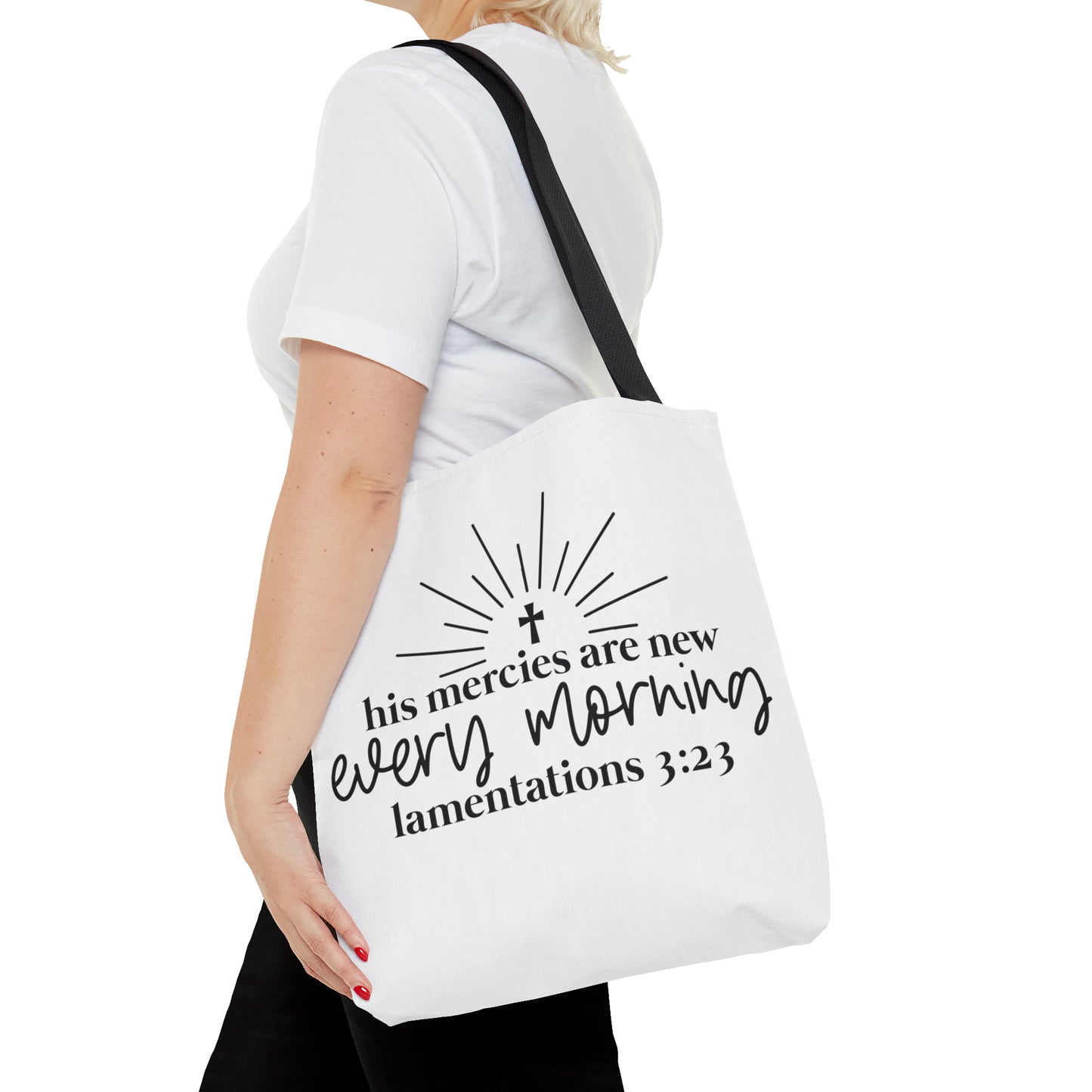 His Mercies Tote Bag (AOP)