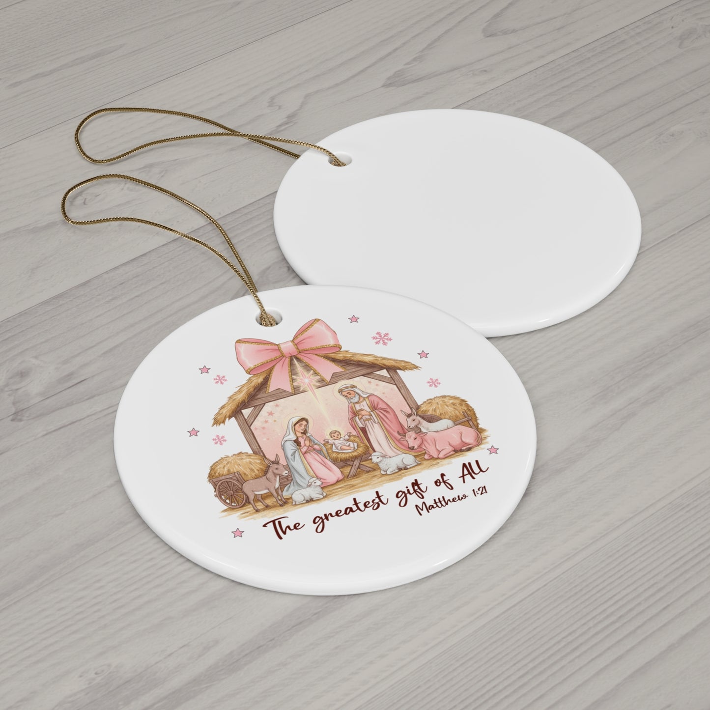The Greatest Gift of All Ceramic Ornament, 4 Shapes