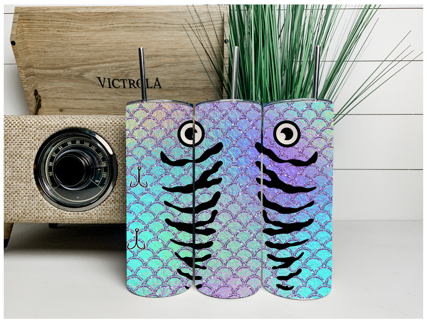 Glitter Fishing Tumbler