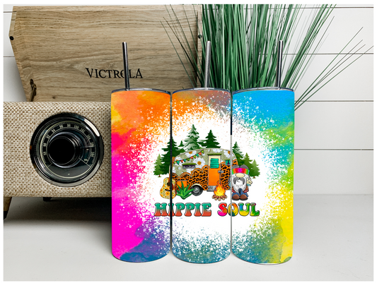 Rainbow Hippie Soul Camper Tumbler