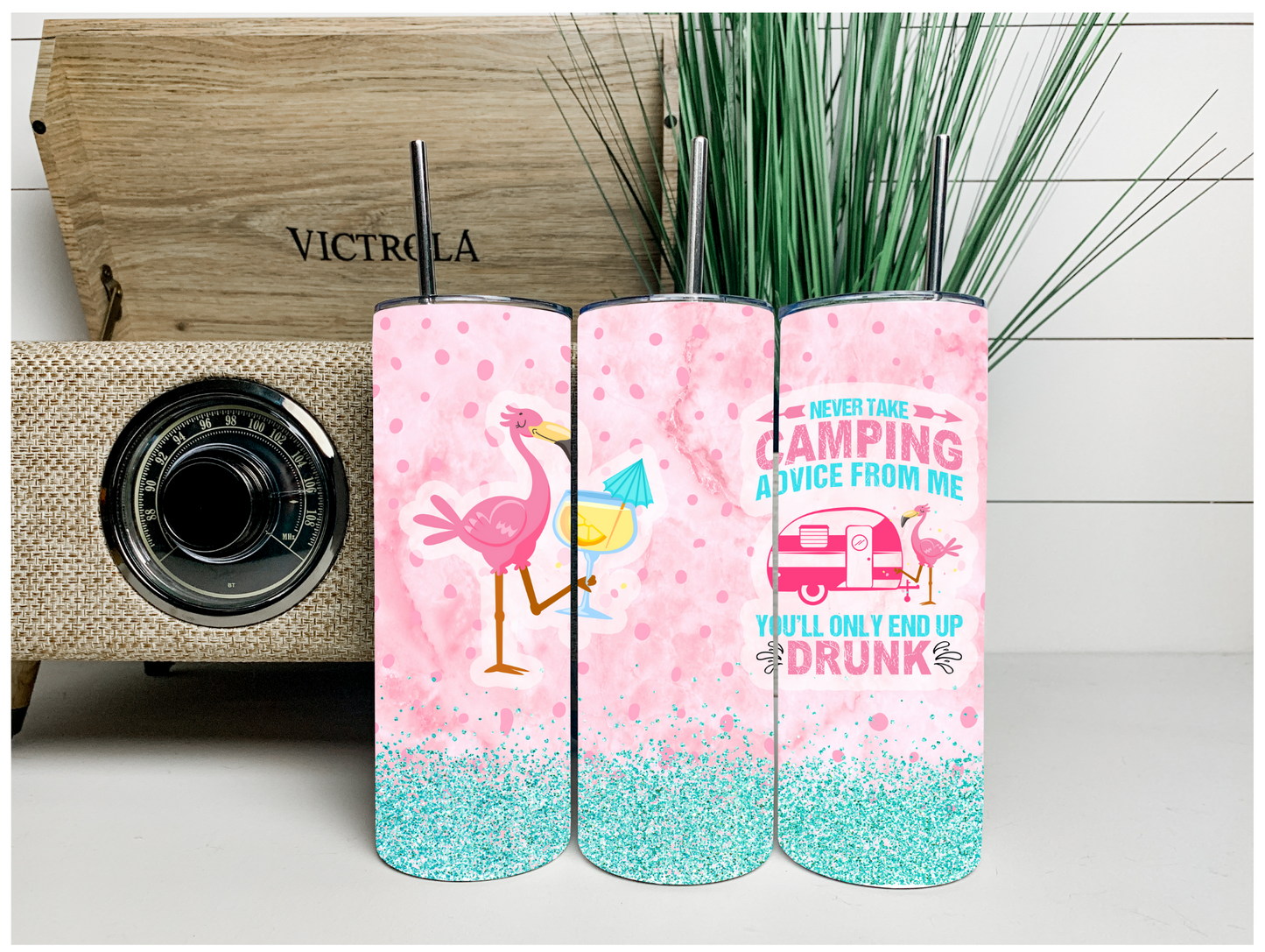 Flamingo Camping Tumbler