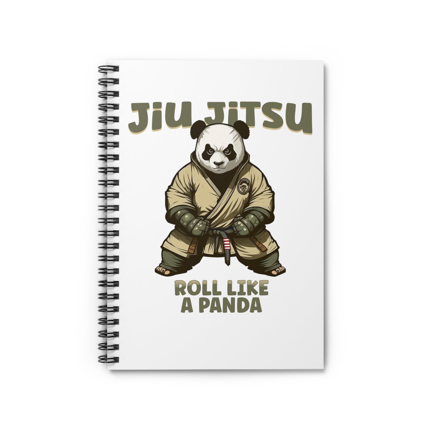 Jiu Jitsu Roll like a Panda Spiral Notebook - Ruled Line