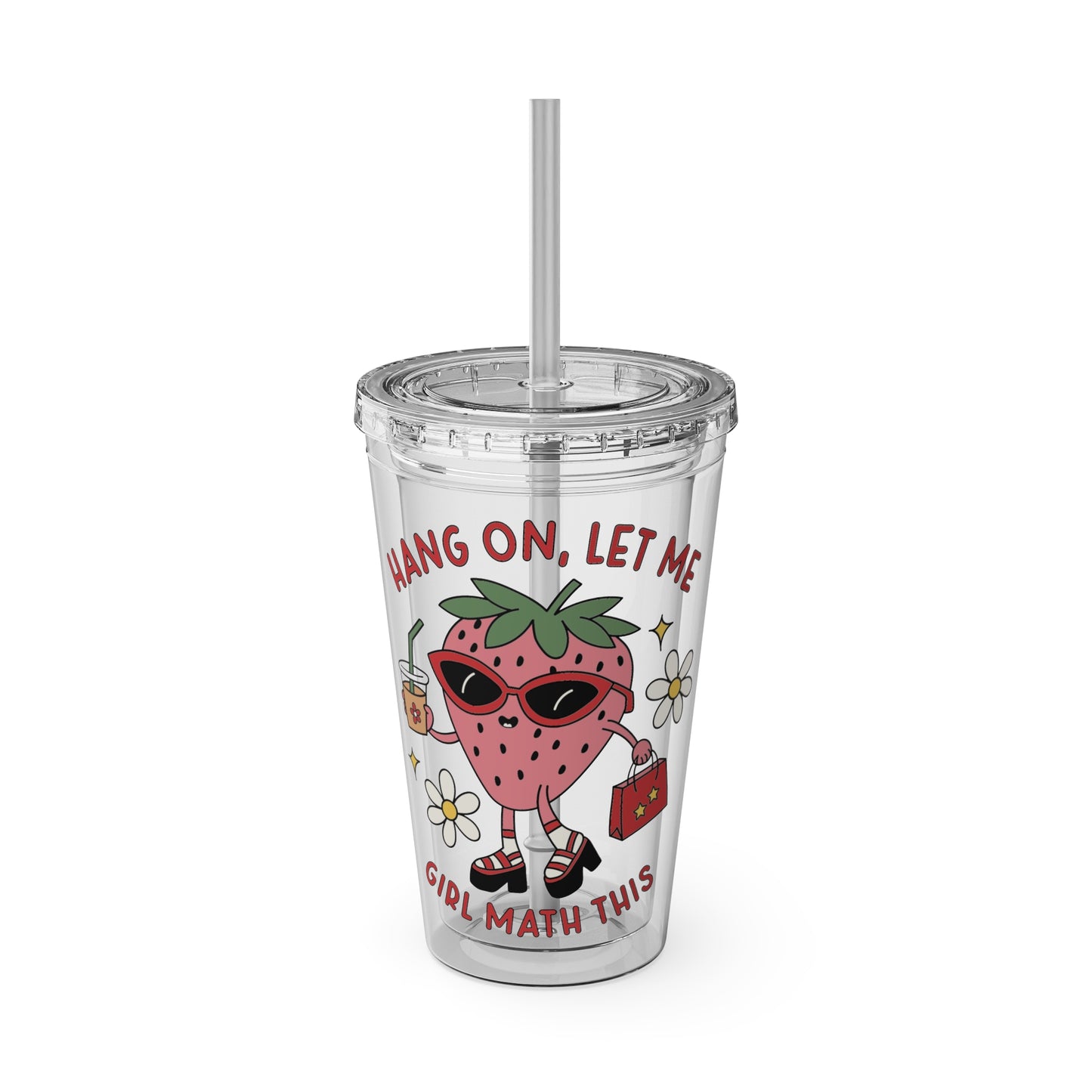 Girl Math Sunsplash Tumbler with Straw, 16oz