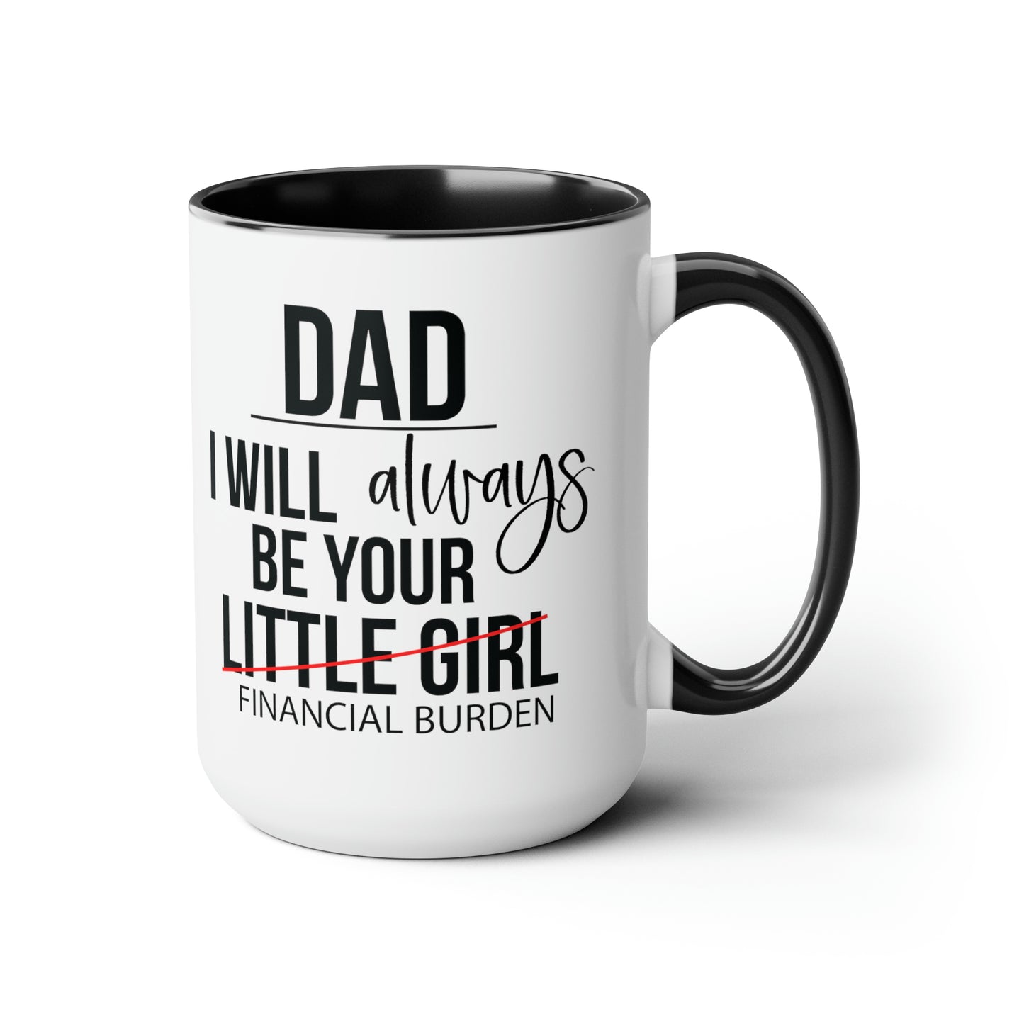 Financial Burden Two-Tone Coffee Mugs, 15oz
