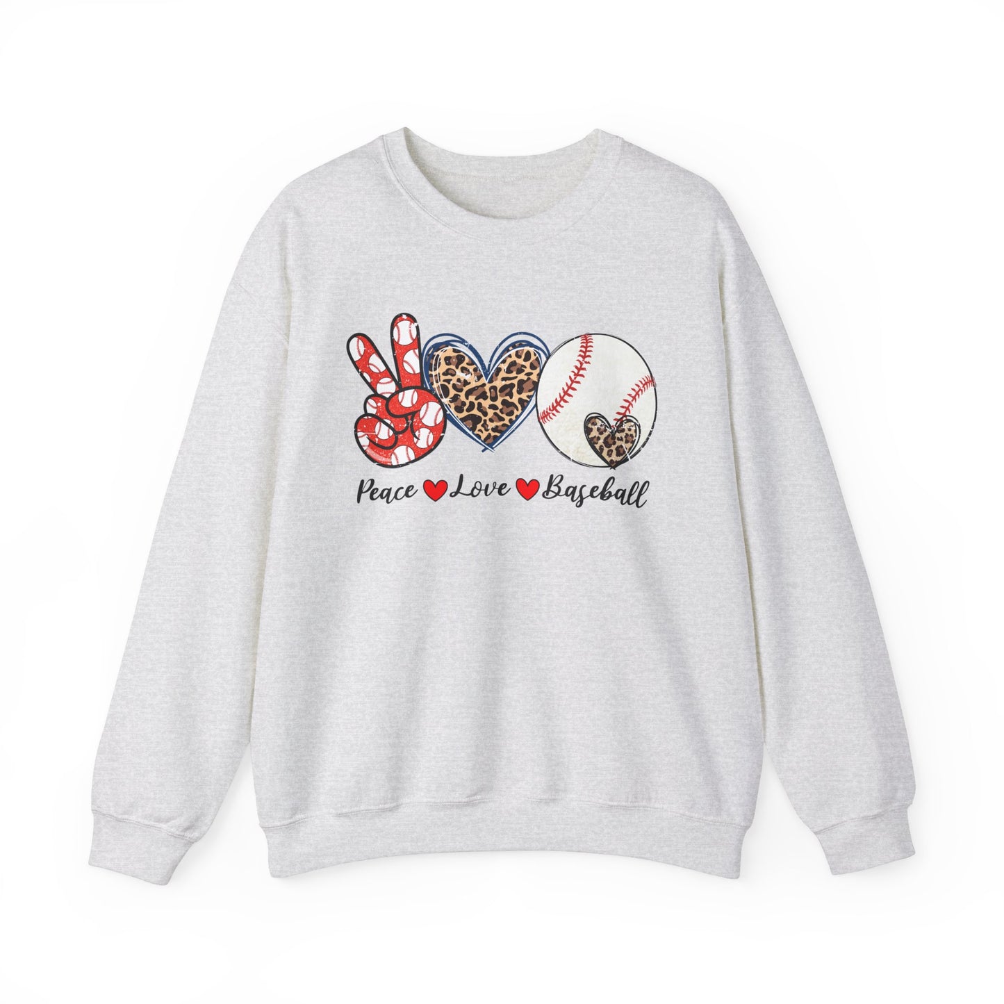 Peace LOVE Baseball Unisex Heavy Blend™ Crewneck Sweatshirt