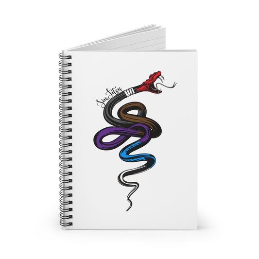 Jiu Jitsu Snake Belts Spiral Notebook - Ruled Line