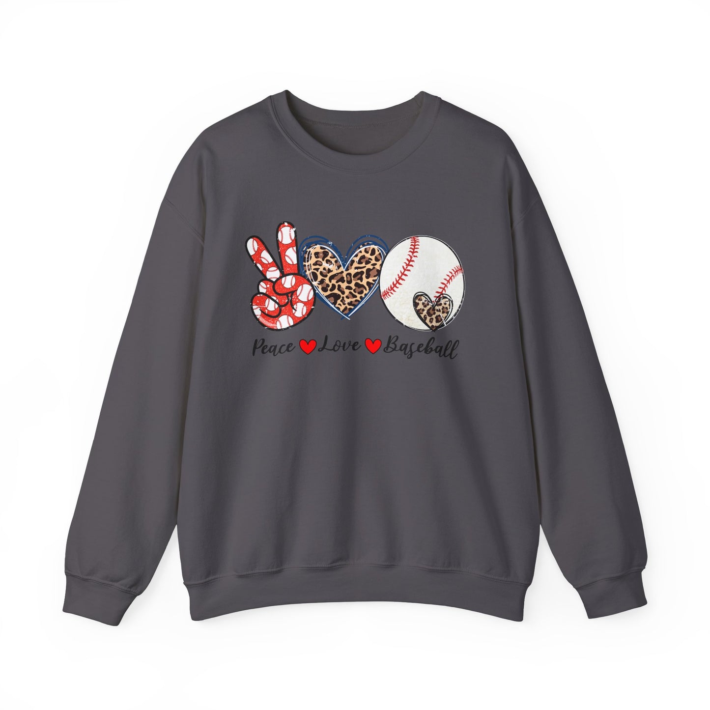 Peace LOVE Baseball Unisex Heavy Blend™ Crewneck Sweatshirt