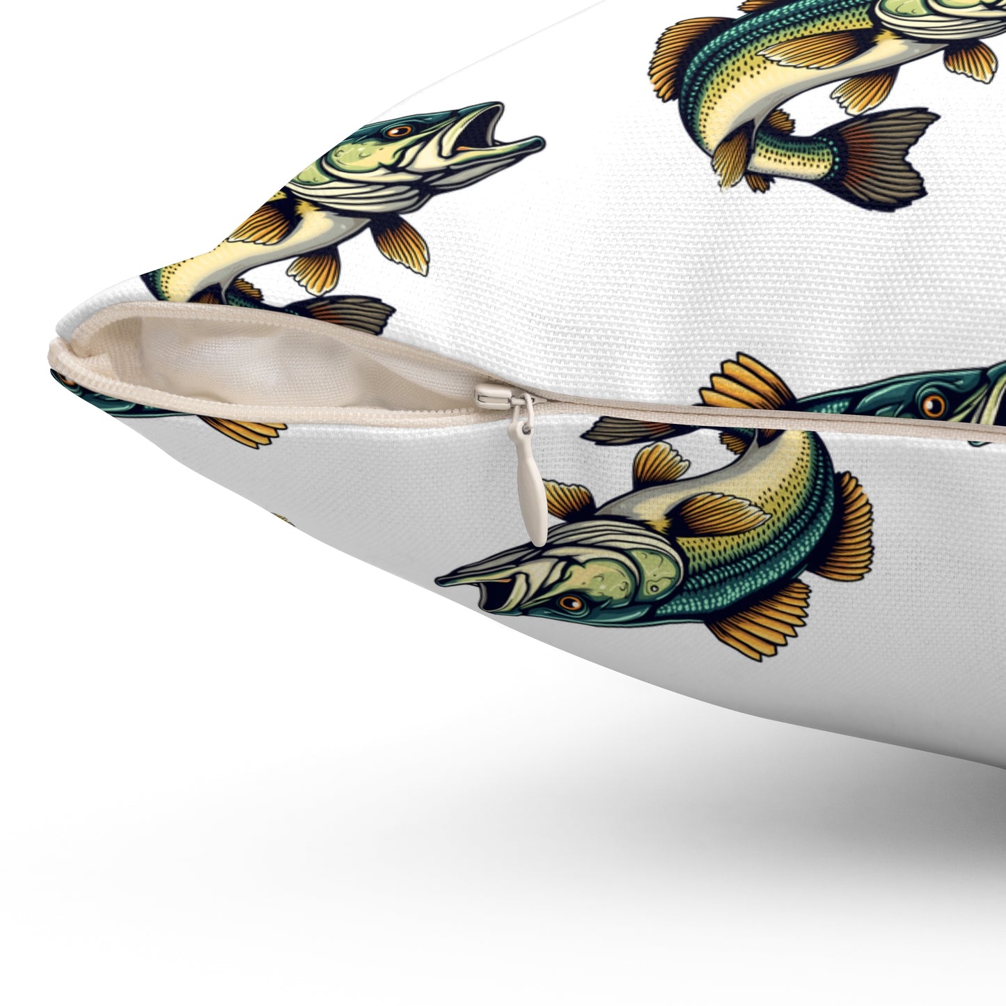 Walleye Spun Polyester Square Pillow