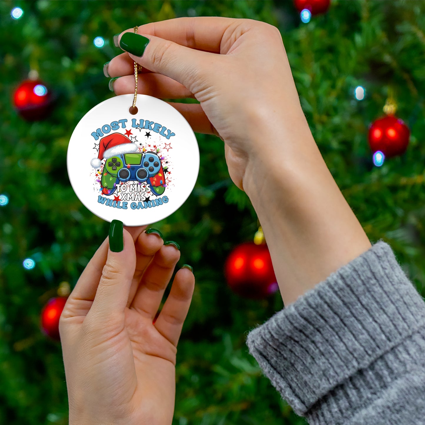 Video Game Ceramic Ornament, Gamer Holiday Decor, Christmas Tree Decoration, Fun Gift for Gaming Enthusiasts, Unique Xmas Ornament, [...]