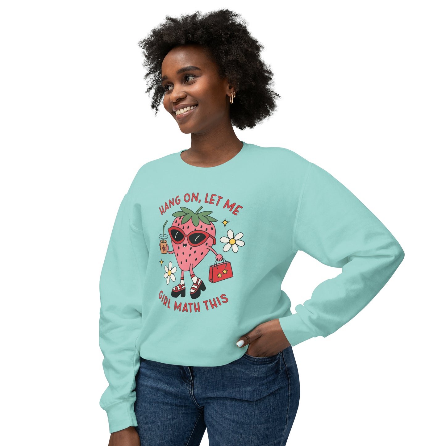 Girl Math Unisex Lightweight Crewneck Sweatshirt