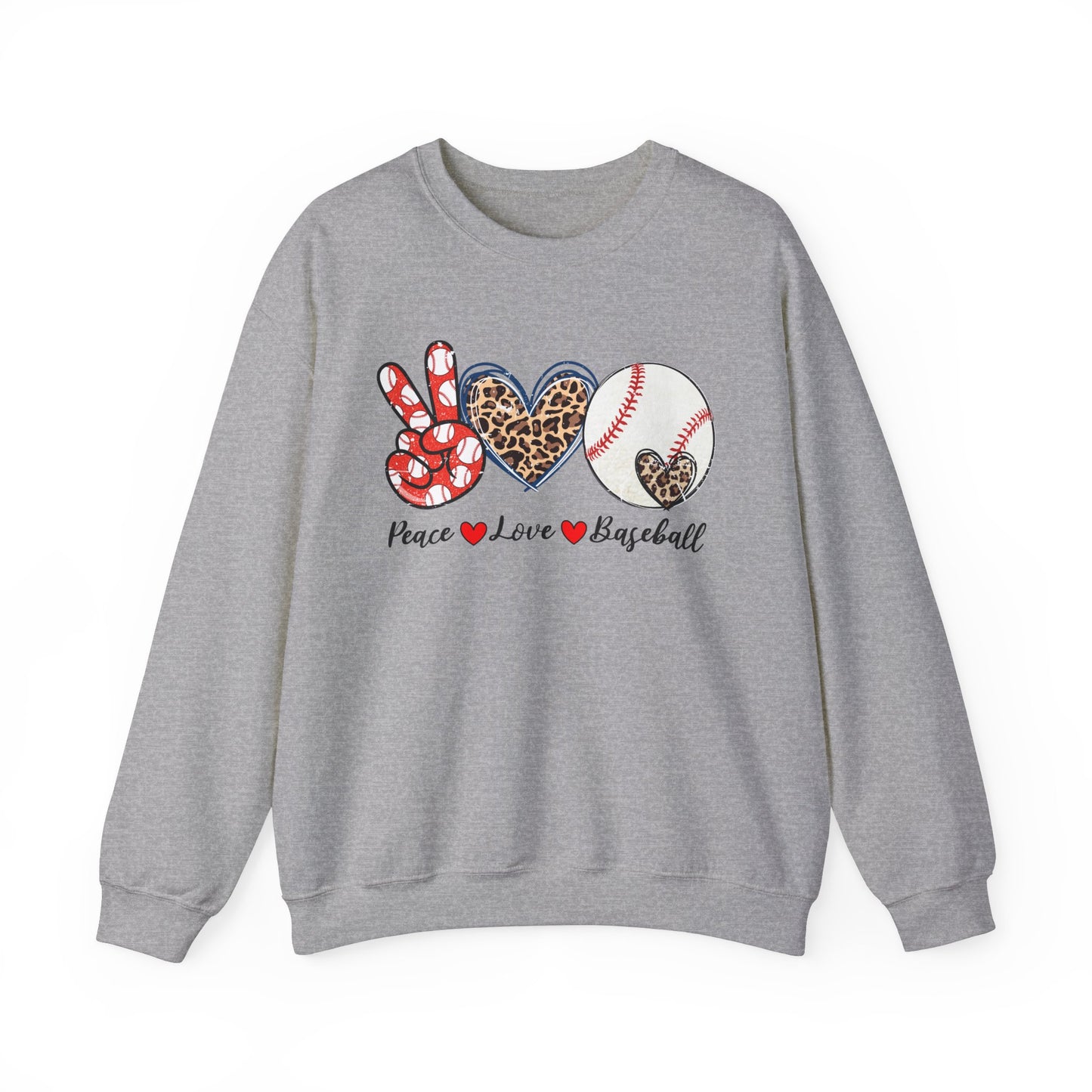 Peace LOVE Baseball Unisex Heavy Blend™ Crewneck Sweatshirt