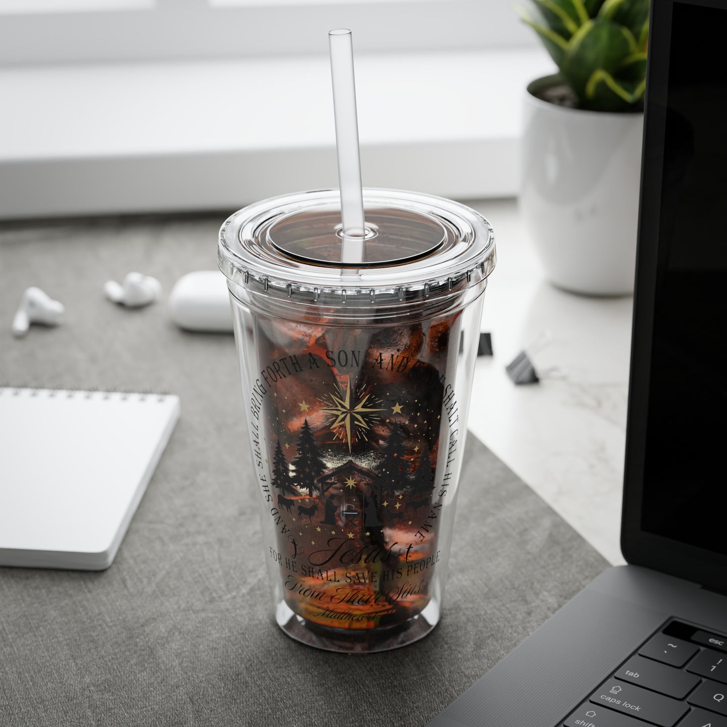 Matthew Sunsplash Tumbler with Straw, 16oz