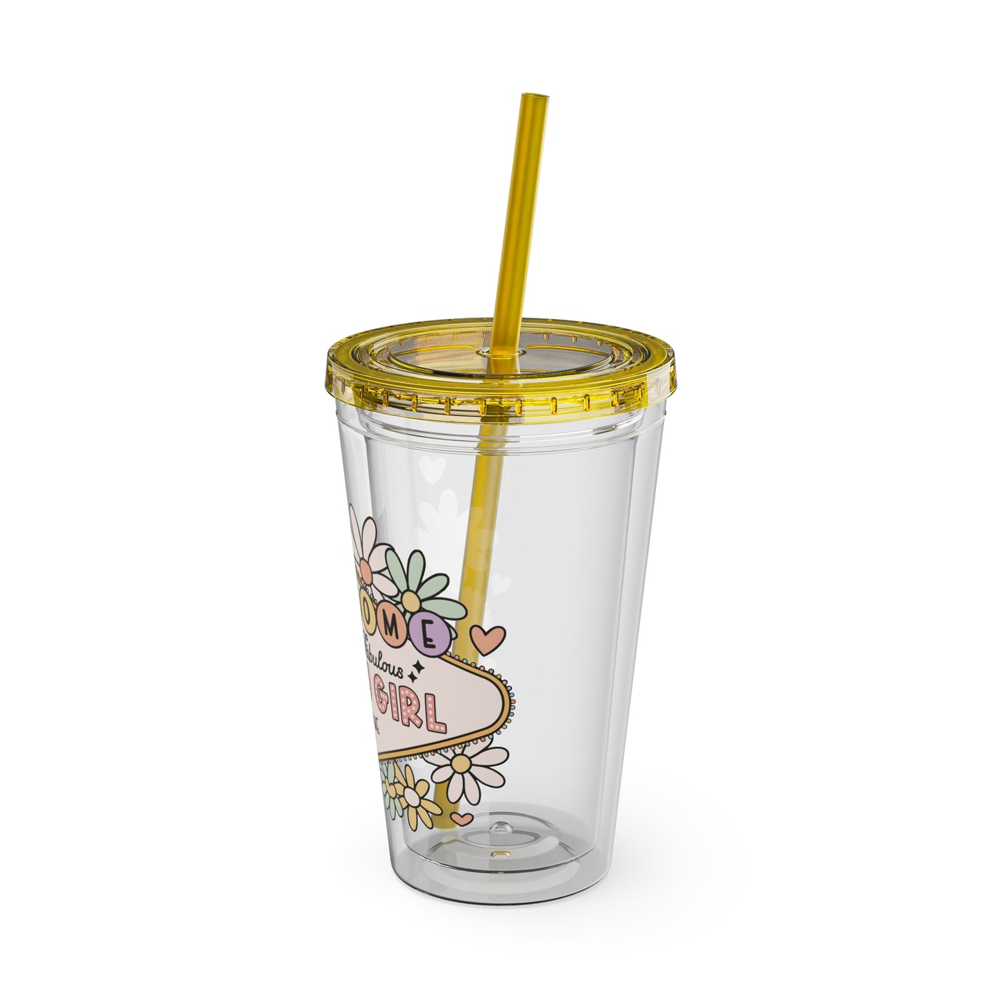 Happy Girl Sunsplash Tumbler with Straw, 16oz