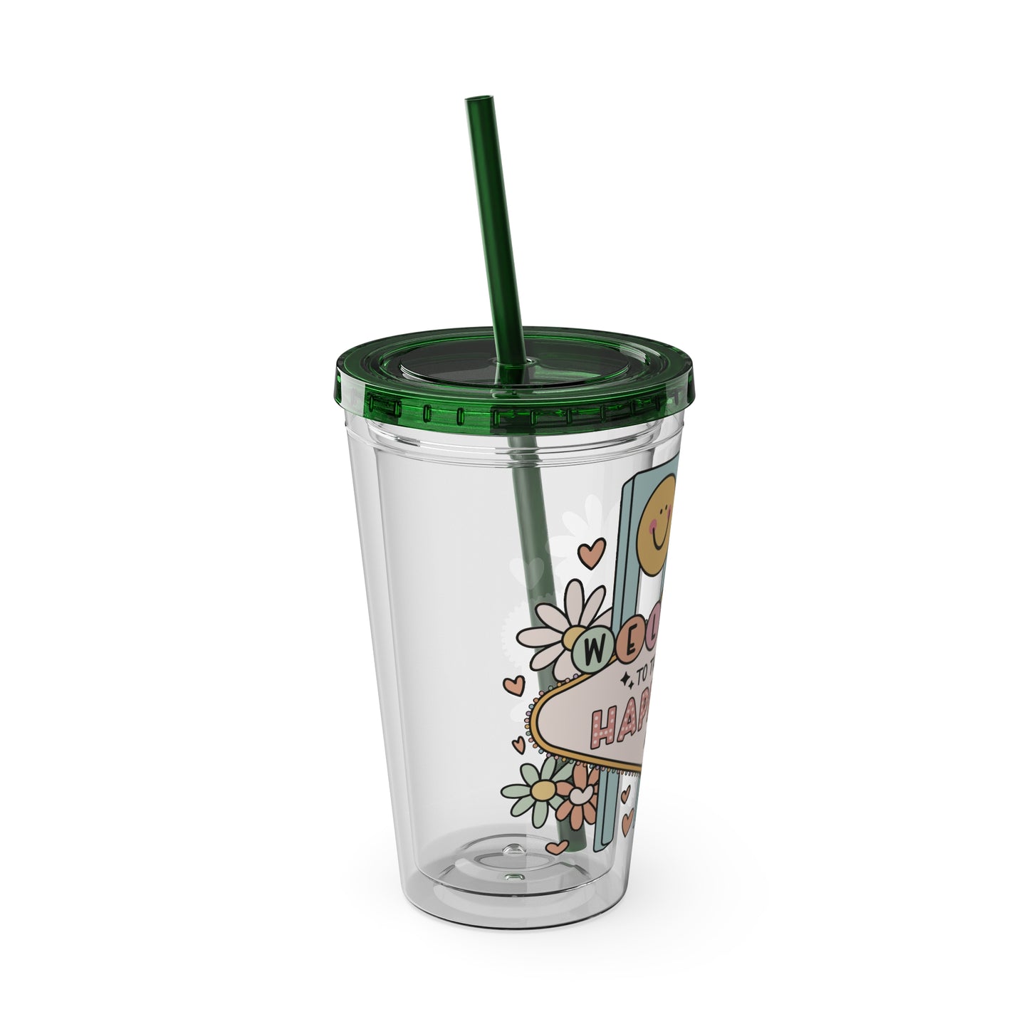 Happy Girl Sunsplash Tumbler with Straw, 16oz
