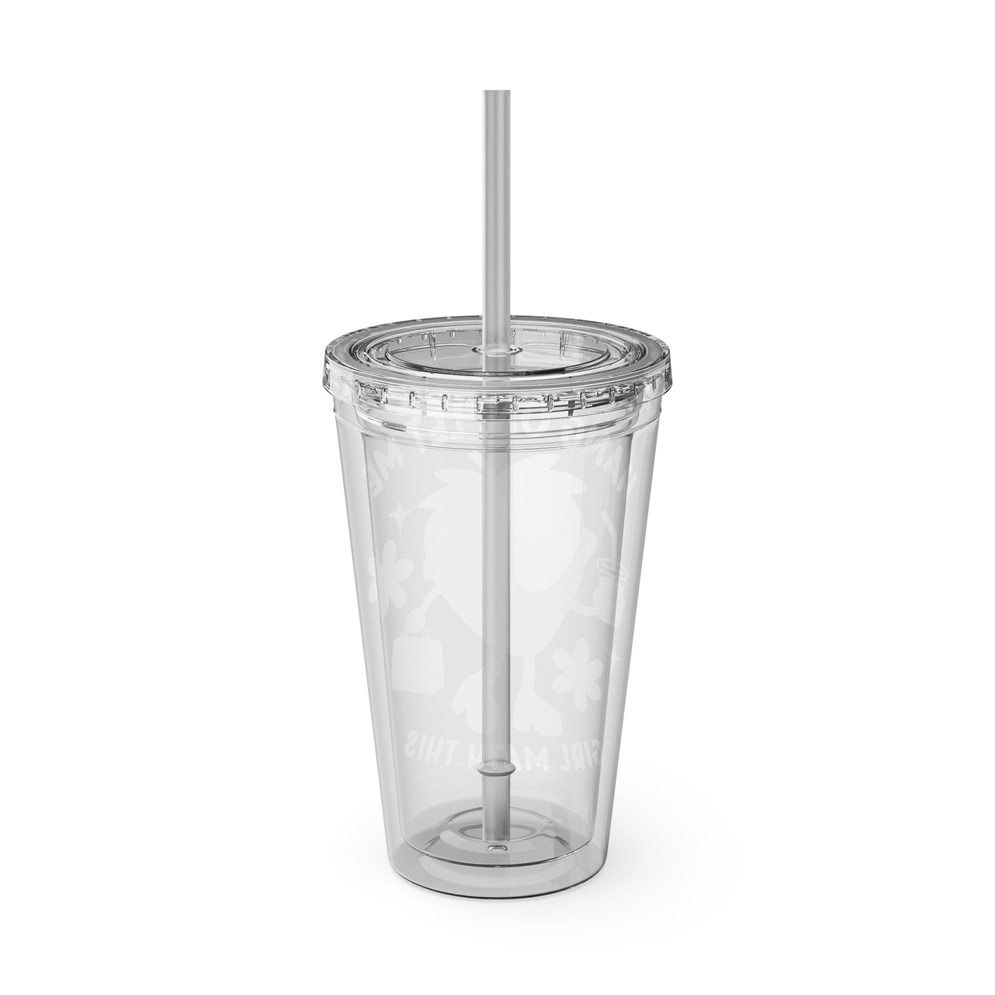 Girl Math Sunsplash Tumbler with Straw, 16oz