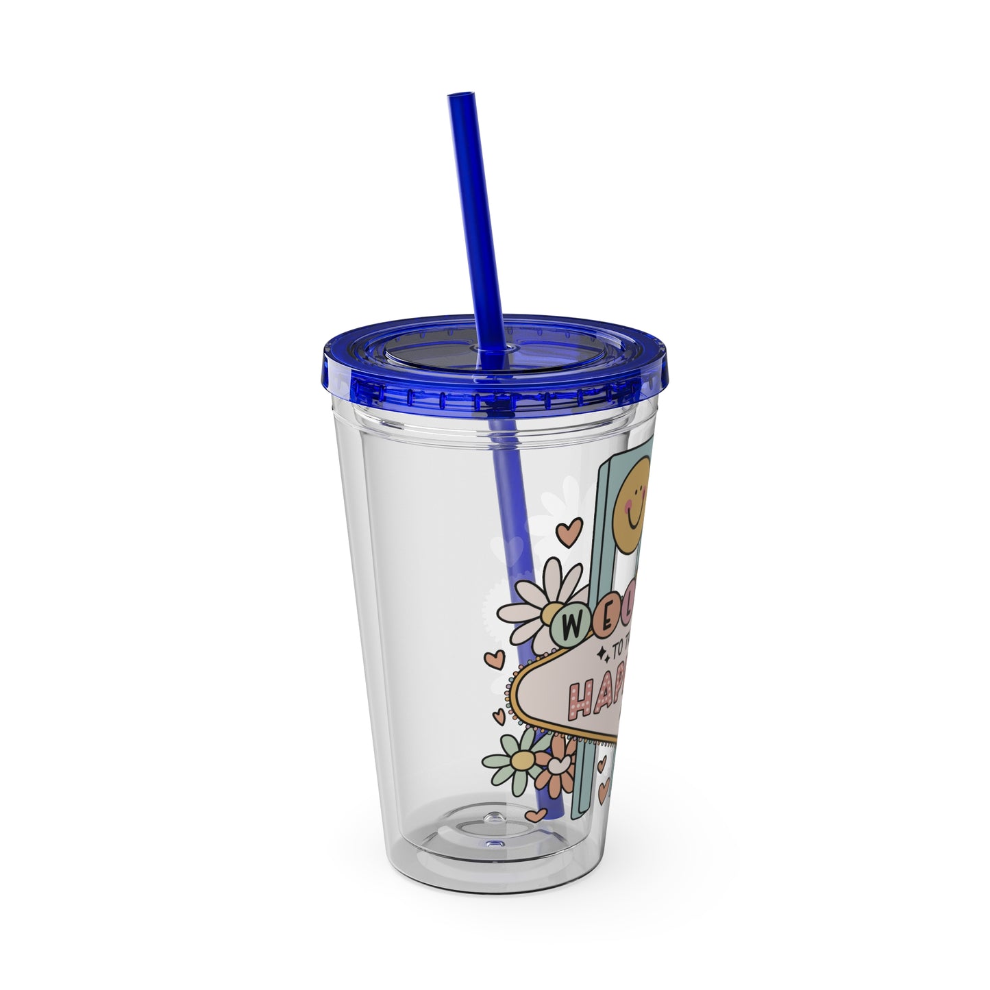 Happy Girl Sunsplash Tumbler with Straw, 16oz