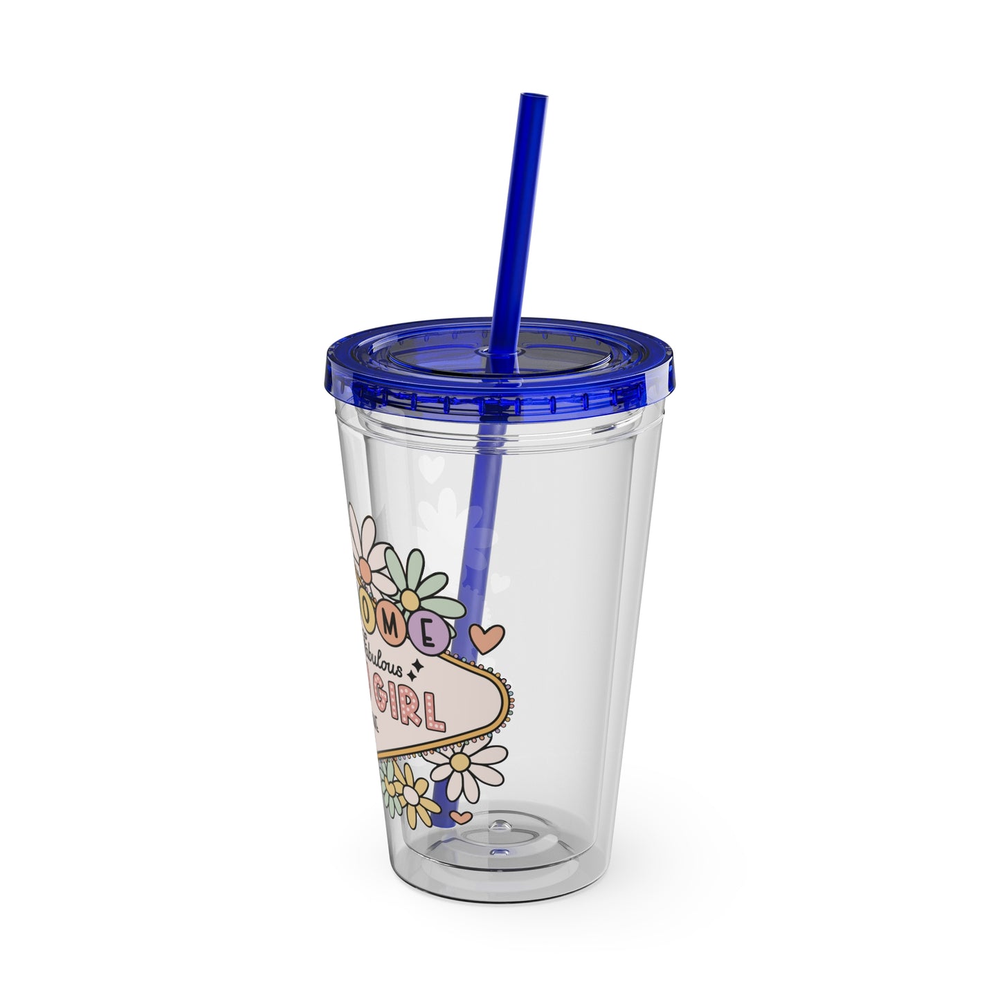 Happy Girl Sunsplash Tumbler with Straw, 16oz